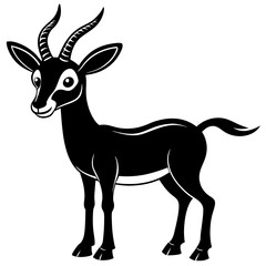 Antelope cartoon vector silhouette