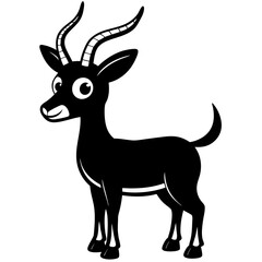 Antelope cartoon vector silhouette