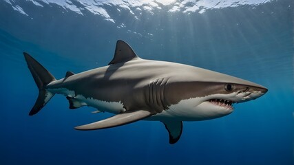 Fototapeta premium Serene Majesty: A Close-Up of the Dumd Gulpur Shark in Its Natural Habitat