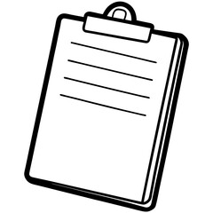 Clipboard Line Art Vector Illustration