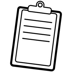 Clipboard Line Art Vector Illustration