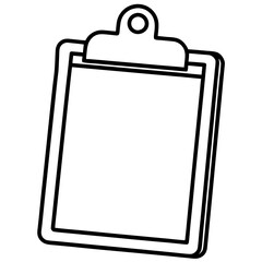 Clipboard Line Art Vector Illustration