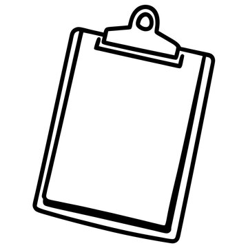 black and white clipboard on white background clip art preview