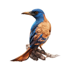 A bird sitting on a branch isolated on a transparent background 