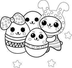 concept cute easter characters for different kind of design