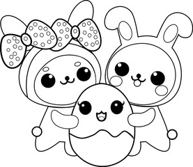 concept cute easter characters for different kind of design