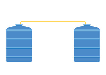Water tank vector. Tap. Blue water tank on white background.