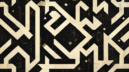 A creative fusion of modern typography and traditional Islamic geometric patterns