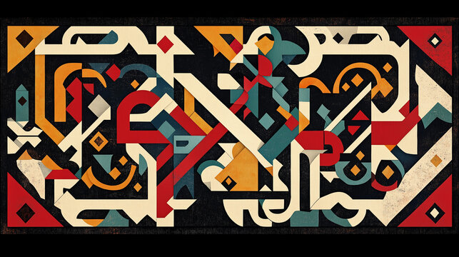 A creative fusion of modern typography and traditional Islamic geometric patterns