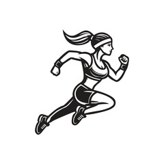 Running woman  side view