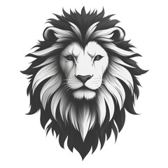 Obraz premium Majestic Lion Head Monochrome Art Wildlife Animal Portrait Papercut Style