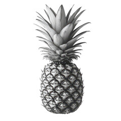 Monochrome Pineapple Tropical Fruit Still Life Elegant Gray Scale Food Photography Summer Exotic