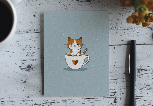 A5 Flyer Paper Mockup Template