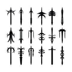 Swords and sabers silhouette Design Vector