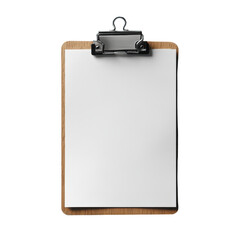 Blank Clipboard Mockup Wooden Frame White Paper Office Supplies