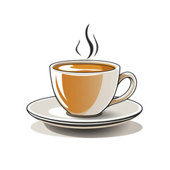 Obraz premium Hot Coffee Cup Steam Drink Cafe Morning Beverage Breakfast Warm Cozy Energy Aromatic