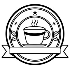Coffee Shop Line Art Logo Vector Design