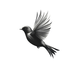 Fototapeta premium Elegant Black Bird in Flight Monochrome Avian Art Nature Wildlife