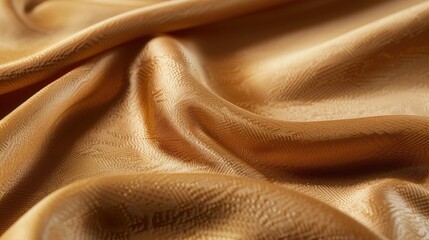 A close-up of luxurious golden fabric, showcasing its texture and sheen.