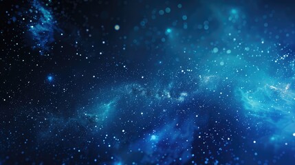 Naklejka premium A stunning cosmic scene depicting stars and nebulae in a deep blue universe.