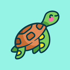 Turtle Cartoon Vector Art, Illustration and Graphic