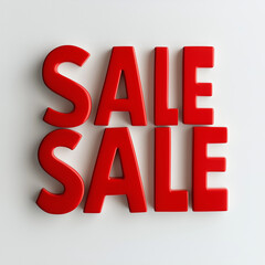 Bright red "Sale" sign with shadow effect