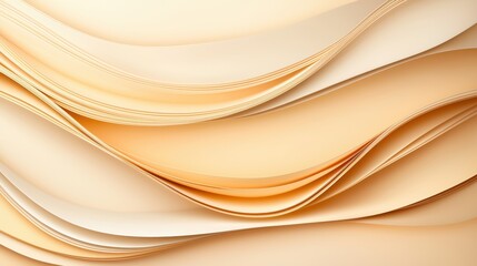 A close-up of soft, wavy layers of cream and beige paper showcasing texture and gentle color gradients.
