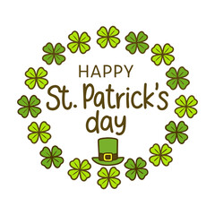 Festive St. Patrick's Day Typography with Shamrocks and Green Elements
