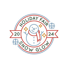 Simple Logo with Holiday fair snow glow icon. Simple Logo with happy holiday snowman icon for social media, app, and web design. Vector illustration