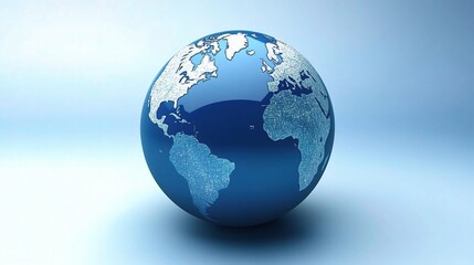 Obraz premium Dynamic 3D Globe Design Representing Global Economy in Blue Shades
