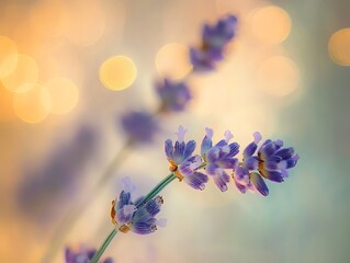 Purple indigo flower with defocused background and bokeh lights, indigo color theme flowers and plants