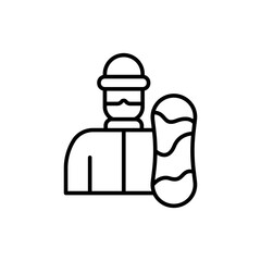 Snowboard player outline icons, minimalist vector illustration ,simple transparent graphic element .Isolated on white background