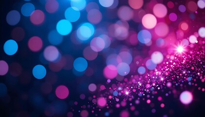 Abstract Pink and Blue Bokeh Lights Background