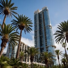 Modern Oasis: Trachycarpus Fortunei Palms Enhancing the Urban Landscape