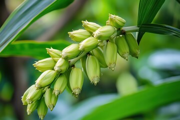 Obraz premium Close-Up of Green Pods on a Lush Plant
