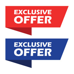 Exclusive offer banner in different colors. Special offer price sign. Advertising discounts symbol