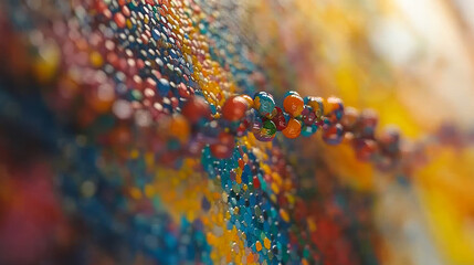 DNA from the particles. Silhouette of DNA consists of small circles.