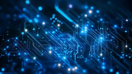 Fototapeta premium High tech abstract background with metallic colors and shiny trails, blue and white technological illustration wallpaper