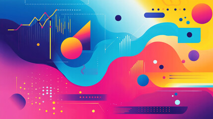 modern business concept abstract background, abstract geometric elements with modern business background, graphical chart with geometric background and various abstract line background.