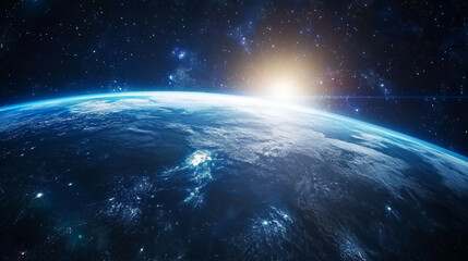 Abstract image of a star in the form of a starry sky or space, consisting of points, lines, and shapes in the form of planets, stars and the universe. Vector business