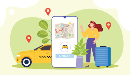 A lively design featuring a food courier delivering orders with seamless app-based tracking.