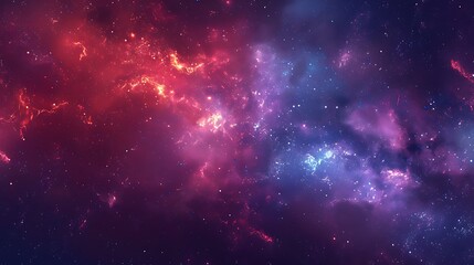 Fototapeta premium Cosmic Nebula: A Symphony of Red and Blue