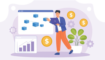 An educational design promoting cybersecurity awareness, highlighting threats and solutions for digital protection.