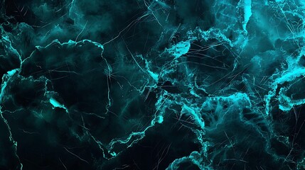 Fototapeta premium Abstract Teal and Black Marble Texture: A Deep Dive into Swirling Veins