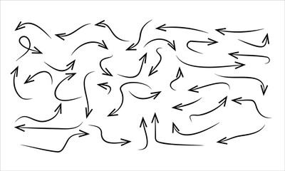 Black arrow collection vector design icon set on white background.