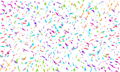 Random poly Shape Symbol on white background, Multi colored Random Shape Spread confetti design. celebration template.