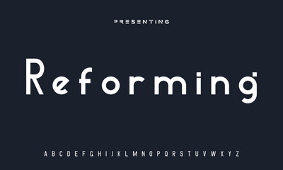 Creative geometric modern urban alphabet font. Digital abstract futuristic, fashion, sport, minimal technology typography.