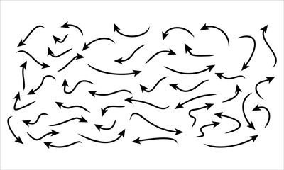 Black arrow collection vector design icon set on white background.