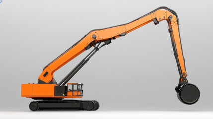 Telehandler of the particles. Telescopic loader consists of circles and points.