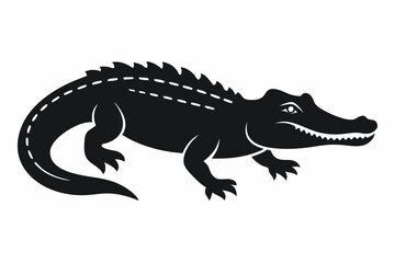 American alligator silhouette icon vector